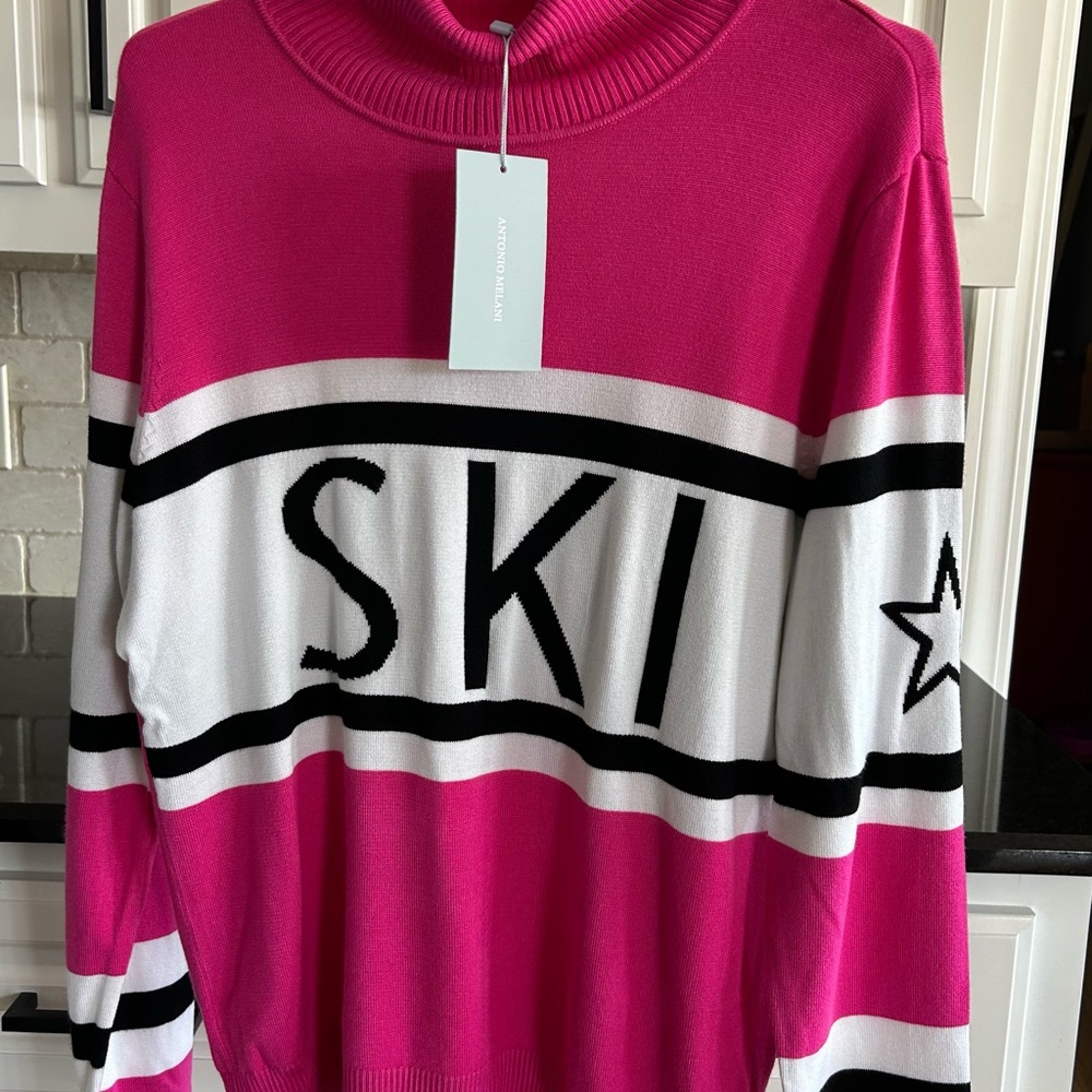Pink and White SKI Sweater